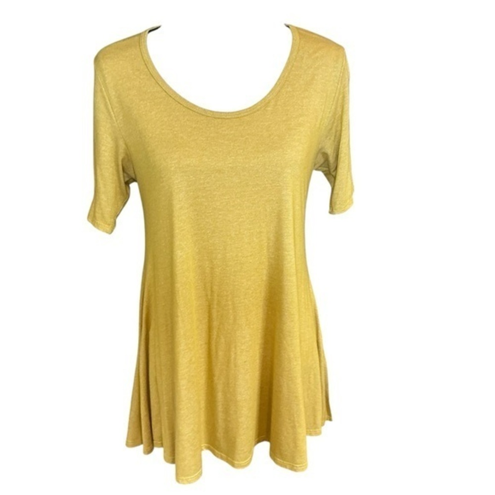 LuLaRoe Top Short Sleeve Gold Perfect‎ Tee Shirt Top Flowy Oversized Size XS